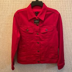 Lee Jeans Crimson Red Jean Jacket Size M NWT